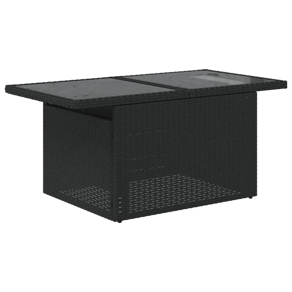 Garden Sofa Set 8 Piece Outdoor Furniture Poly Rattan Black with Cushions