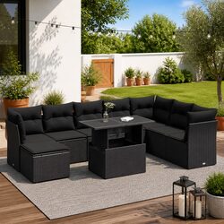 9-Piece Outdoor Sofa Set with Storage Options