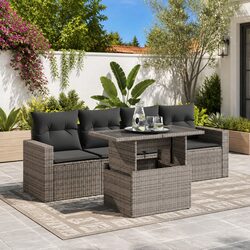 Versatile 5-Piece Grey Sofa Set for Your Patio