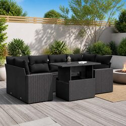 Practical 7 Piece Garden Sofa Set for Outdoor Use
