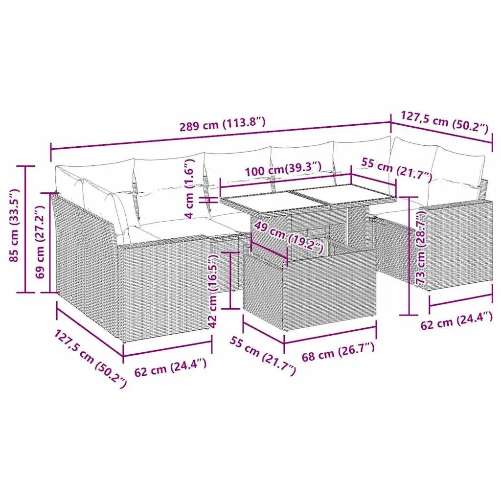 8-Piece Garden Sofa Set for Relaxation and Fun