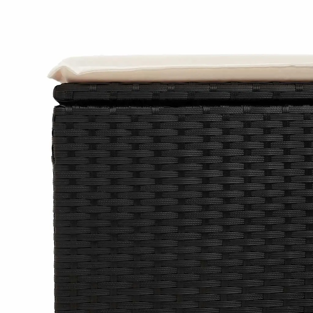 Garden Sofa Set 6 Piece PE Rattan Black with Cushions