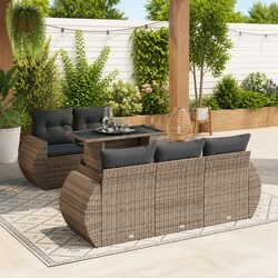 Functional Grey 6-Piece Garden Sofa Set for Every Space