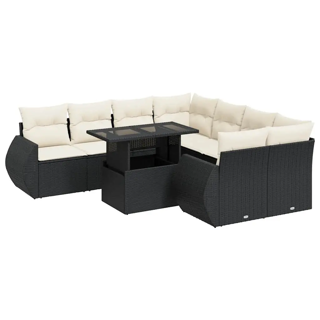 Garden Sofa Set 9 Piece Outdoor Patio Furniture Lounger with Cushions Storage