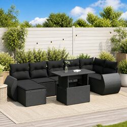 Garden Sofa Set 8 Piece Outdoor Furniture Patio Sectional with Cushions Storage
