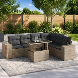 Practical 7-Piece Garden Sofa Set with Storage Space
