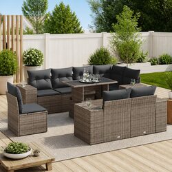 Functional 9 Piece Grey Garden Sofa Set for Your Home