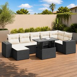 Versatile 8 Piece Outdoor Sofa Set with Storage and Adjustability