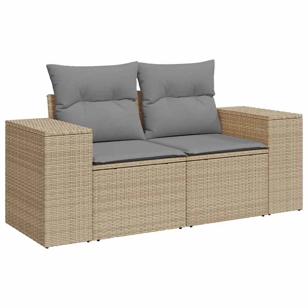 Garden Sofa Set Modular PE Rattan 10 Piece Outdoor Furniture Patio Beige