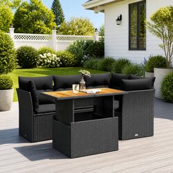 5-Piece Garden Sofa Set with Adjustable Table