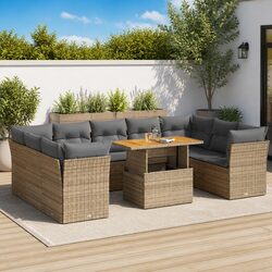 Practical 10 Piece Garden Sofa Set for Relaxed Living