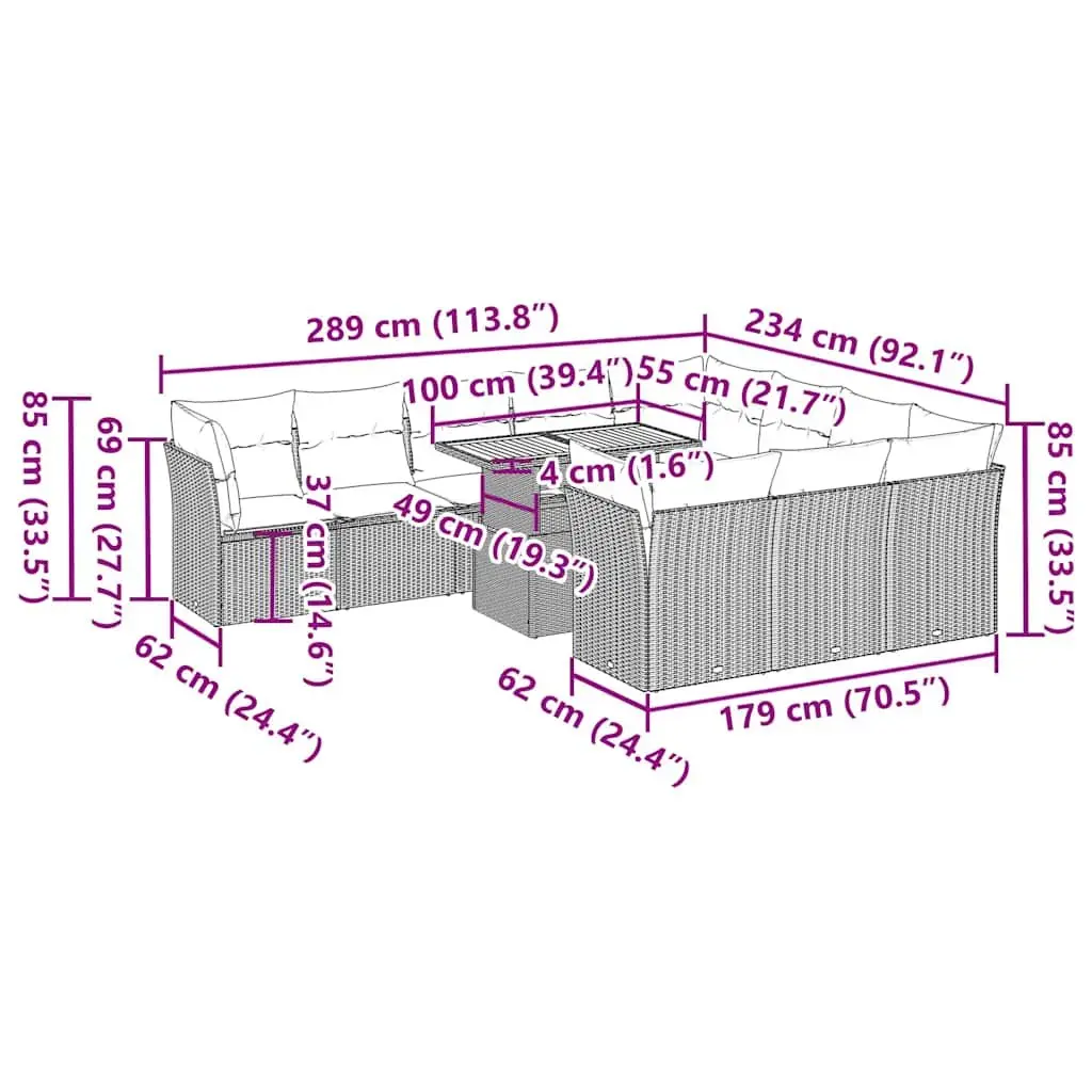 11-Piece Outdoor Sofa Set for Entertaining