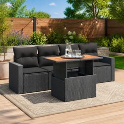 Functional 5 Piece Modular Sofa Set with Cushions
