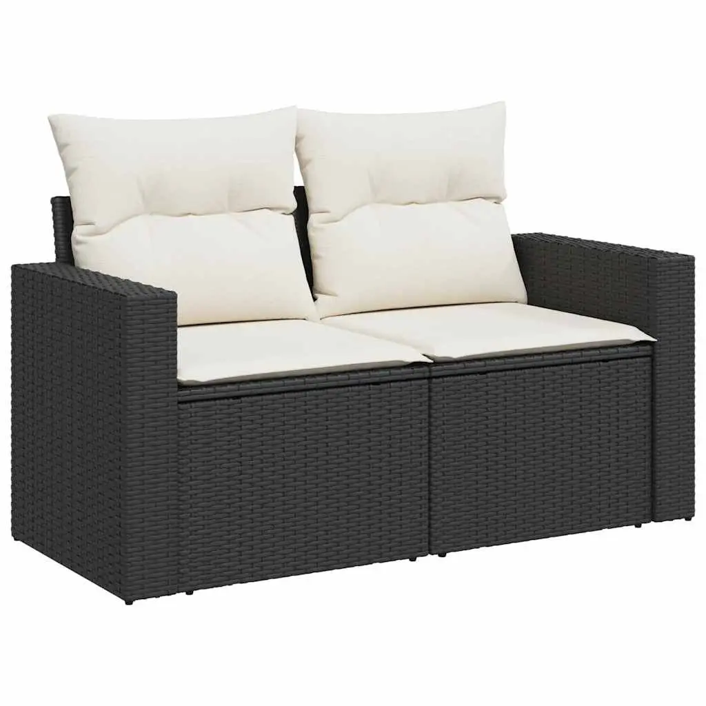 Outdoor Furniture Set Modular Black Rattan 8 Piece Patio Sofa with Cushions and Adjustable Table