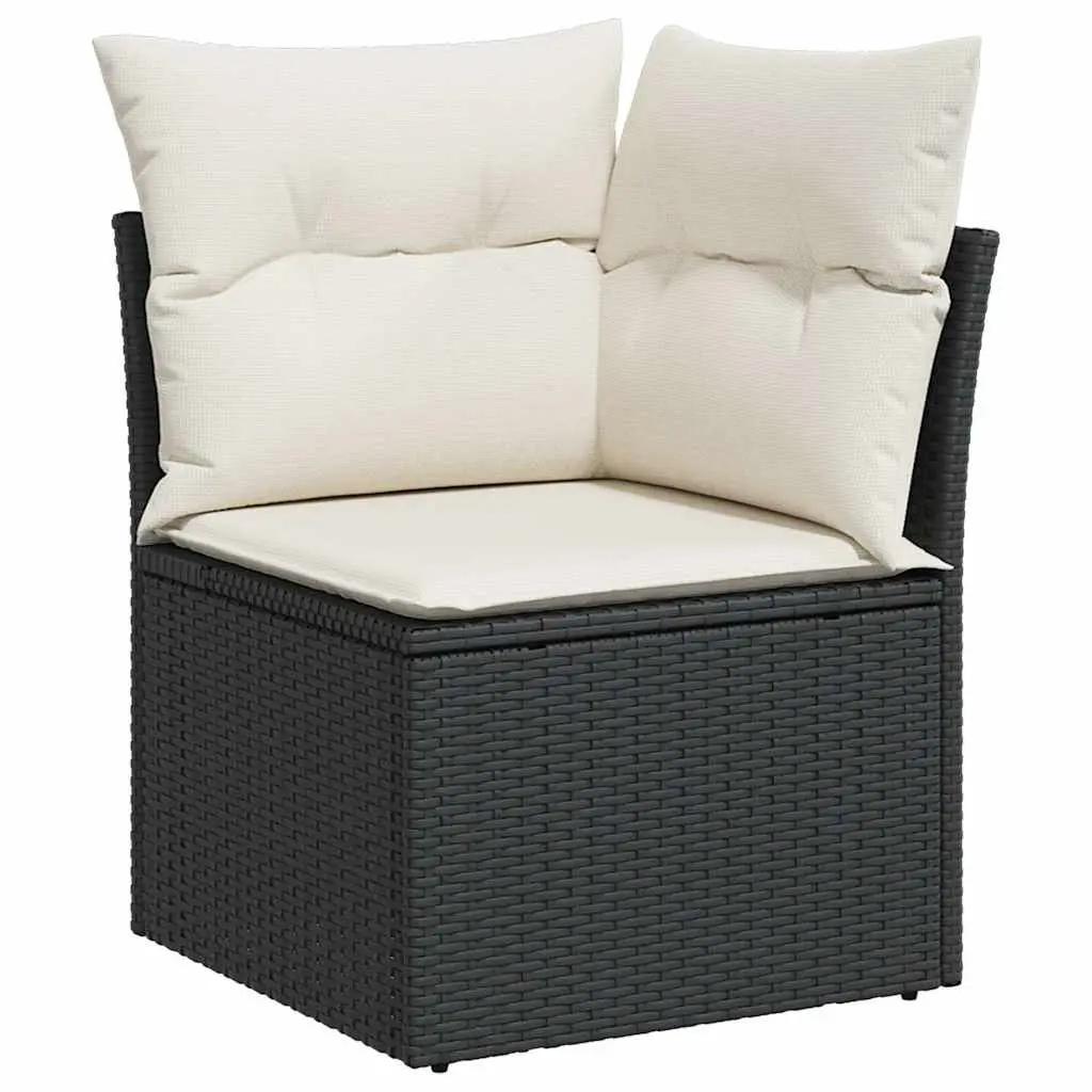 Garden Sofa Set PE Rattan 10 Piece Outdoor Furniture Black Patio Lounge