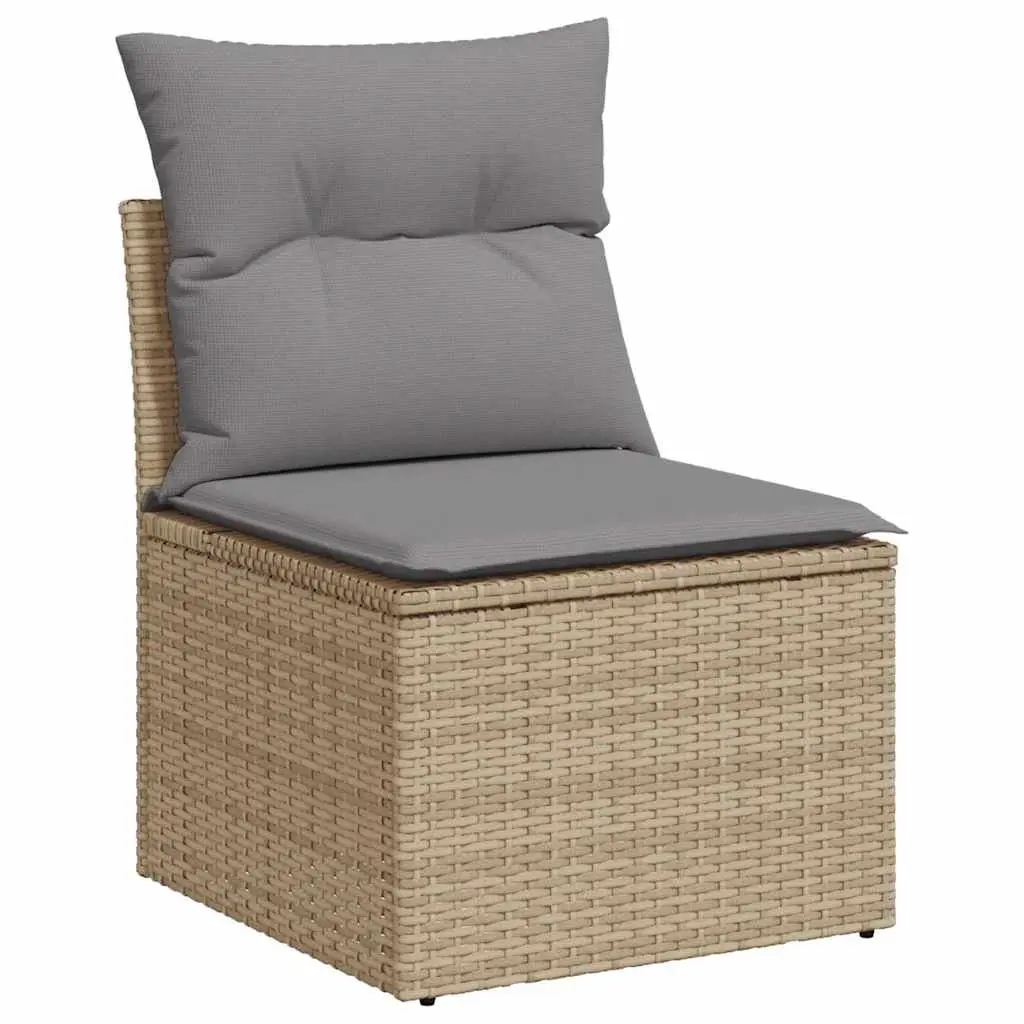 Garden Sofa Set PE Rattan Modular 10 Piece Outdoor Furniture Beige