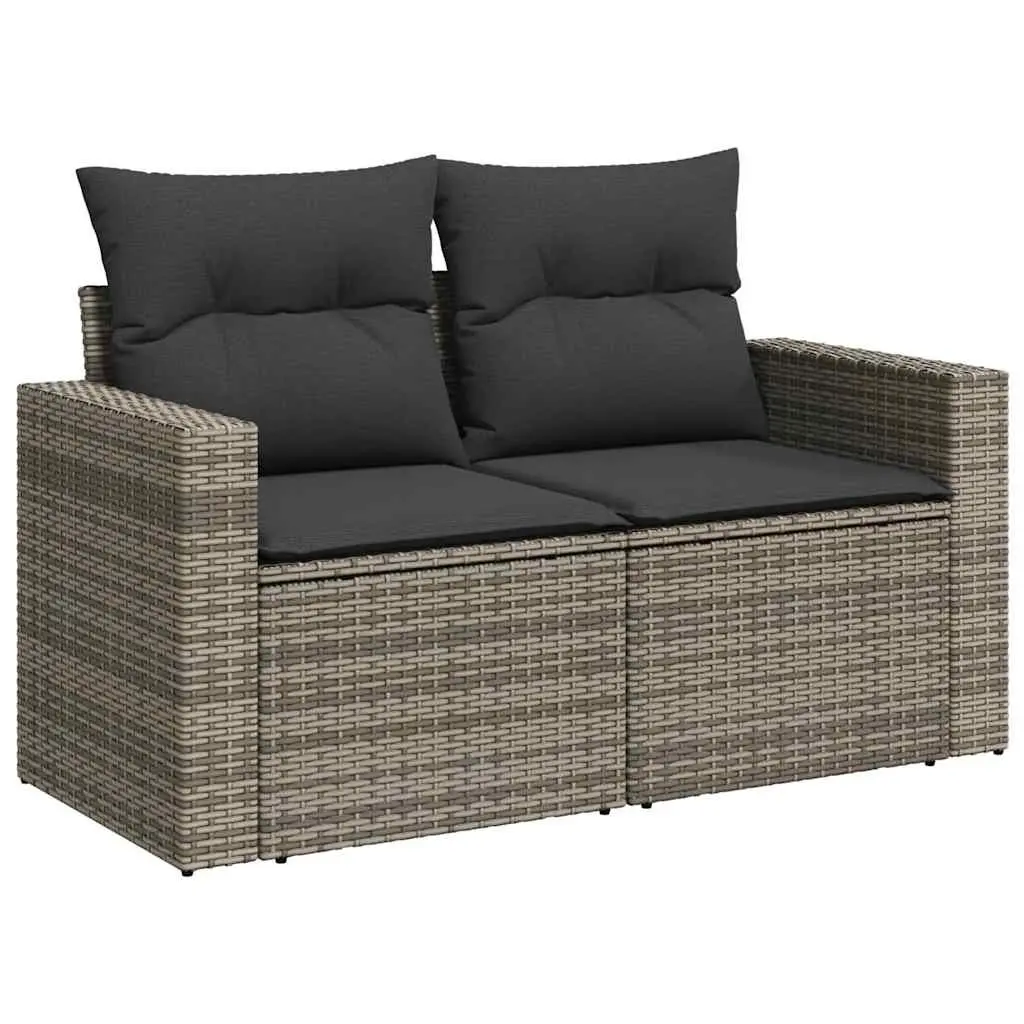 Garden Sofa Set 11 Piece Outdoor Furniture Grey Poly Rattan Patio Lounge Seating