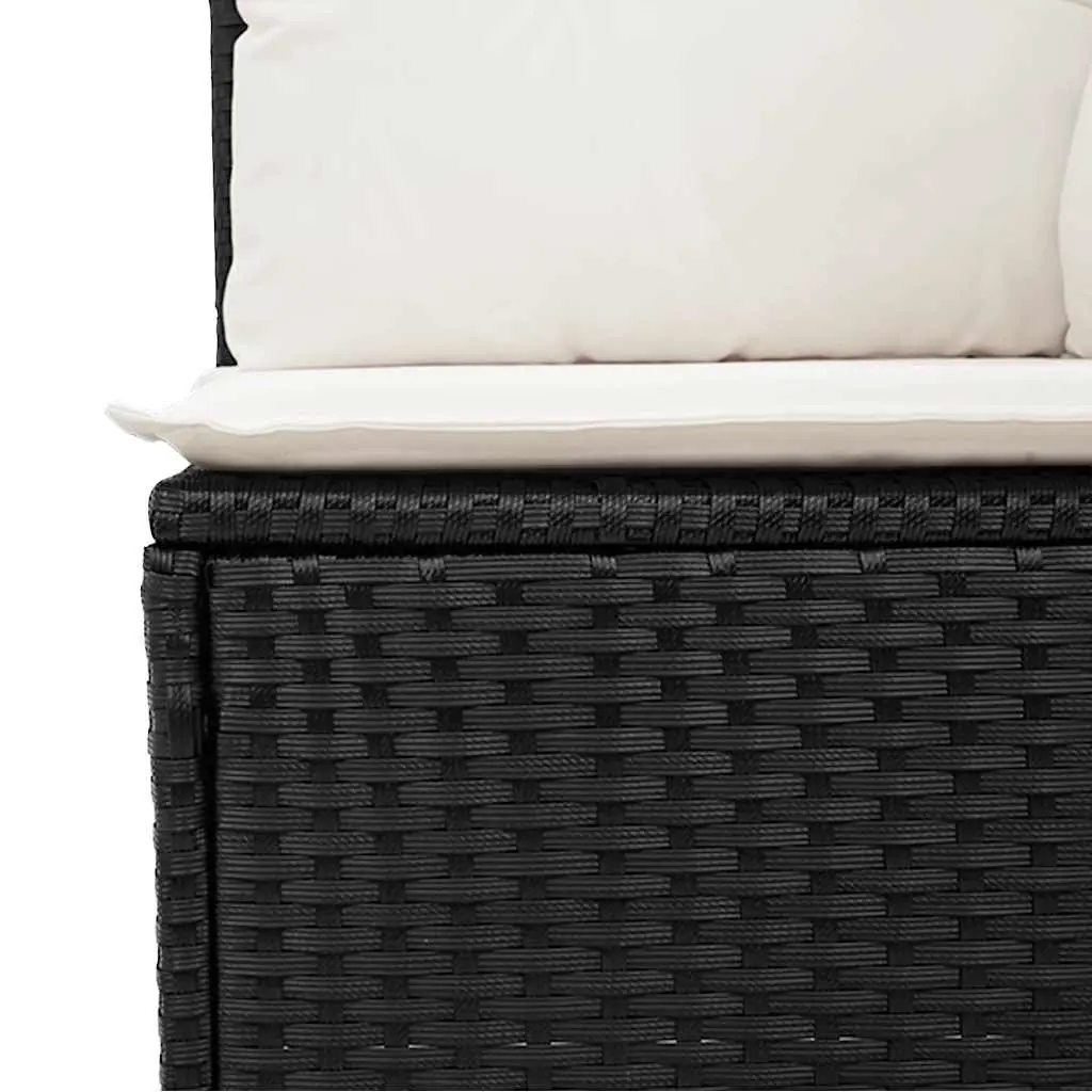 Garden Sofa Set 8 Piece Outdoor Furniture Patio Sectional with Cushions Black