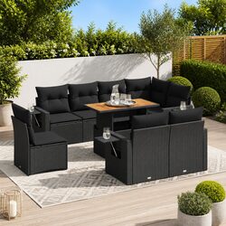 Practical 9-Piece Outdoor Sofa Set with Cushions