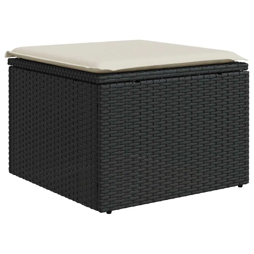 Garden Sofa Set Modular PE Rattan 6 Piece Outdoor Furniture Black