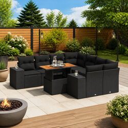 Practical 9-Piece Rattan Sofa Set for Your Patio