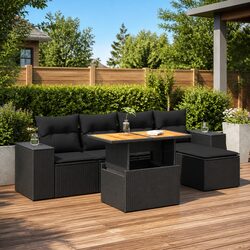 6 Piece Garden Sofa Set with Storage Bag