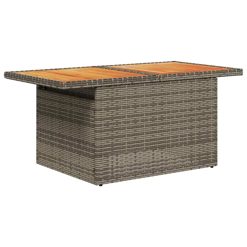 7 Piece Outdoor Garden Sofa Set PE Rattan Grey Patio Furniture with Storage