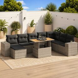 Versatile 9 Piece Garden Sofa Set for Outdoor Use