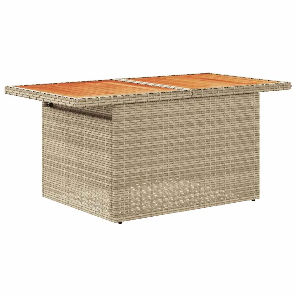 Modular Outdoor Furniture Set 5 Piece Beige PE Rattan Garden Sofa with Cushion Storage