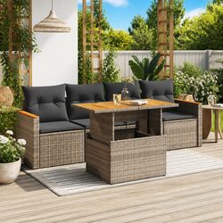 Functional 5-Piece Grey Garden Sofa Set for Your Home