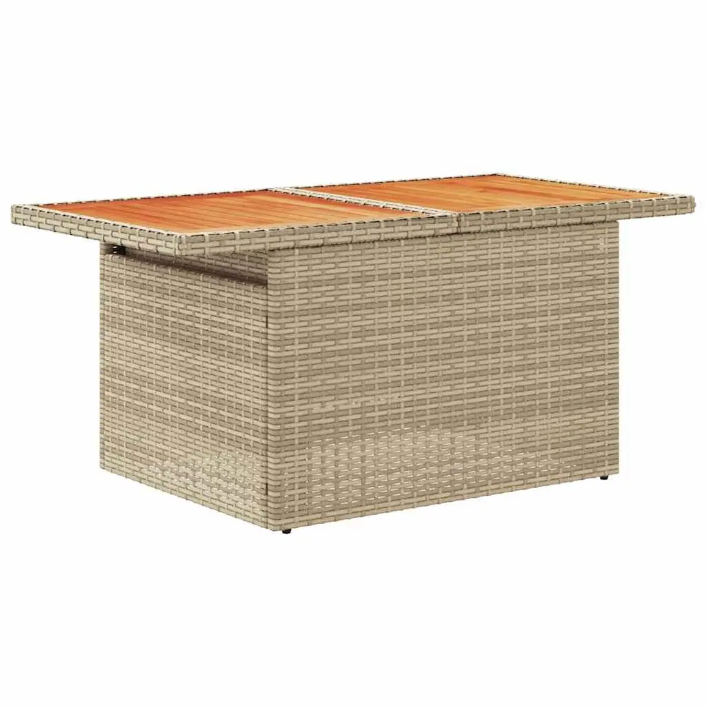 Garden Sofa Set 9 Piece Outdoor Furniture Beige Poly Rattan Patio Lounge with