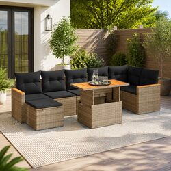 Modular Outdoor Furniture 8-Piece Garden Sofa Set Grey