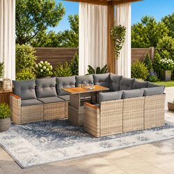 11-Piece Garden Sofa Set with Storage