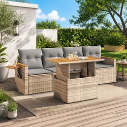 Ideal for Relaxing: 5 Piece Garden Sofa Set