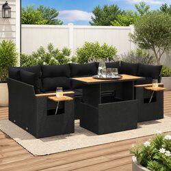 Versatile Black Outdoor Sofa Set for Patios
