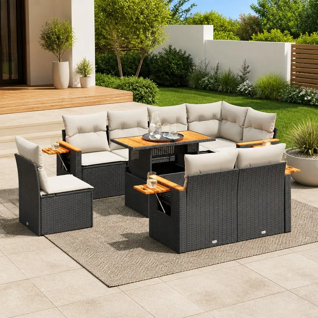 9 Piece Garden Sofa Set for Outdoor Use