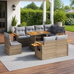 Practical 9 Piece Outdoor Sofa Set for Versatile Use