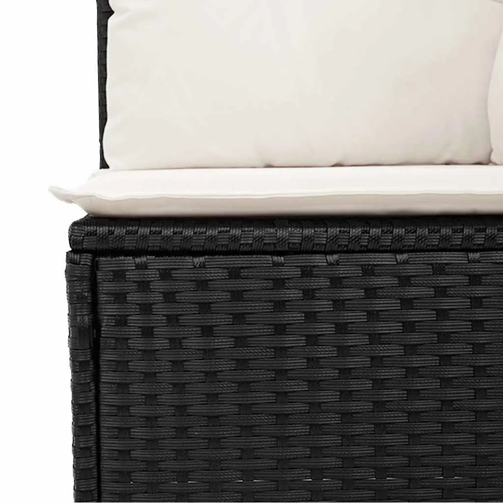 Garden Sofa Set 10 Piece Modular PE Rattan Outdoor Furniture Black