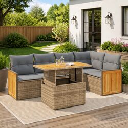 Versatile 6 Piece Garden Sofa Set for Outdoor Use