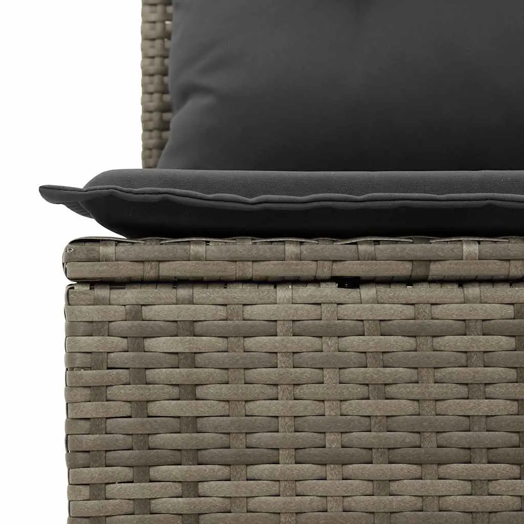 Garden Sofa Set 7 Piece Outdoor Furniture Grey Poly Rattan Modular Patio Seating