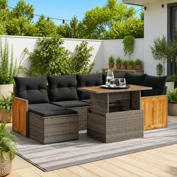 Practical 7-Piece Grey Garden Sofa Set for Any Outdoor Space