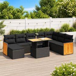 Practical 9-Piece Modular Garden Sofa Set for Outdoors