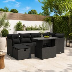 Versatile 7-Piece Black Outdoor Sofa Set for Any Setting