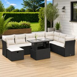 Ideal for Your Backyard: 9-Piece Garden Sofa Set
