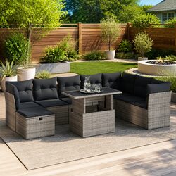 9 Piece Garden Sofa Set for Outdoor Use