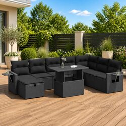9 Piece Garden Sofa Set with Storage Solutions
