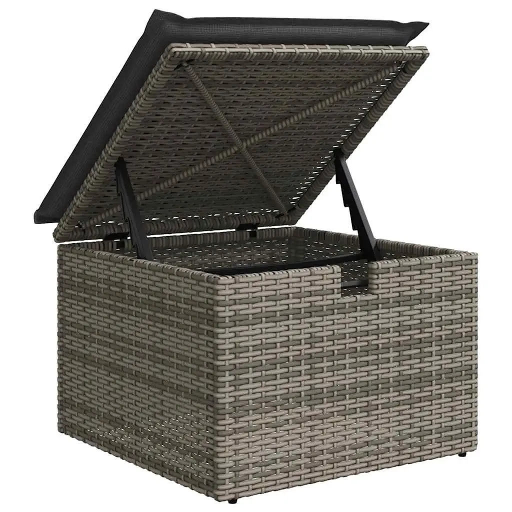 Garden Sofa Set Grey PE Rattan 6 Piece Modular Outdoor Furniture