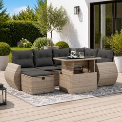 Practical 7 Piece Garden Sofa Set with Storage Options