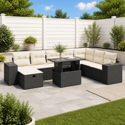 Practical 9 Piece Garden Sofa Set for Outdoor Use