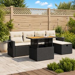 Practical 6 Piece Garden Sofa Set for Outdoor Use